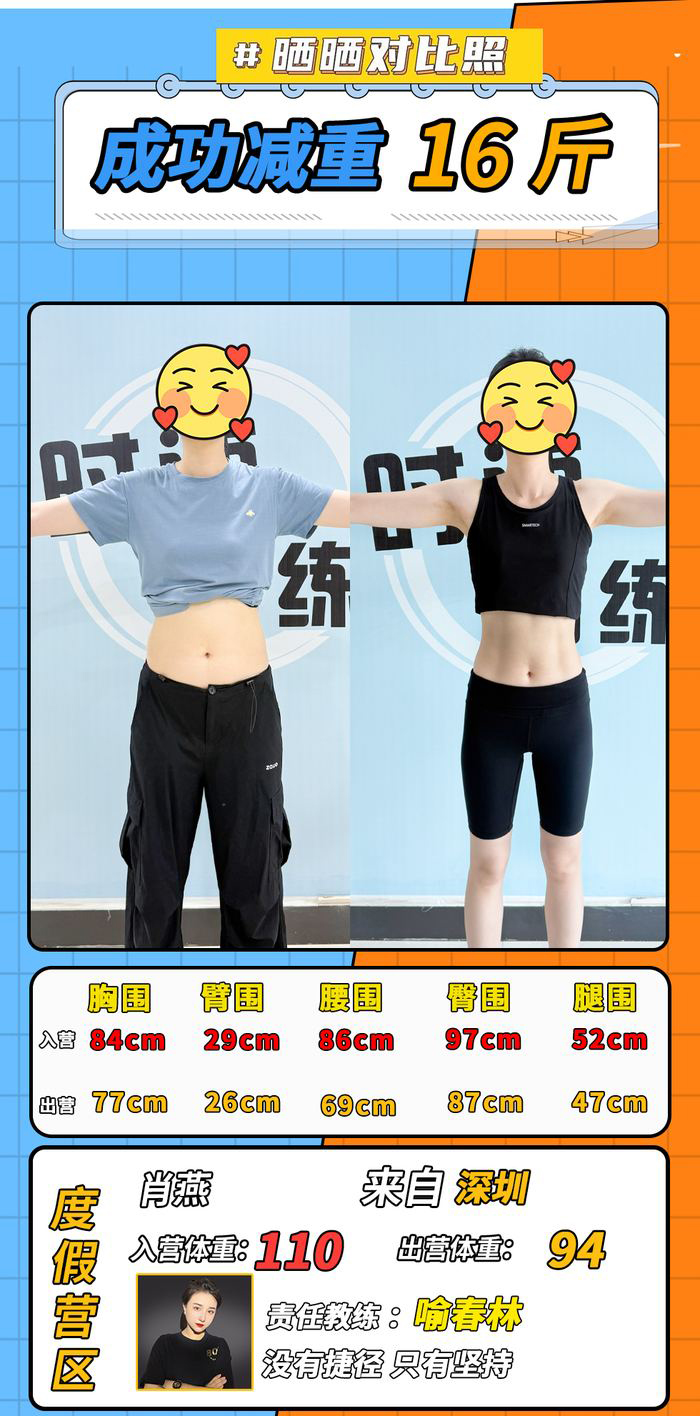 100-110斤学员对比照 1