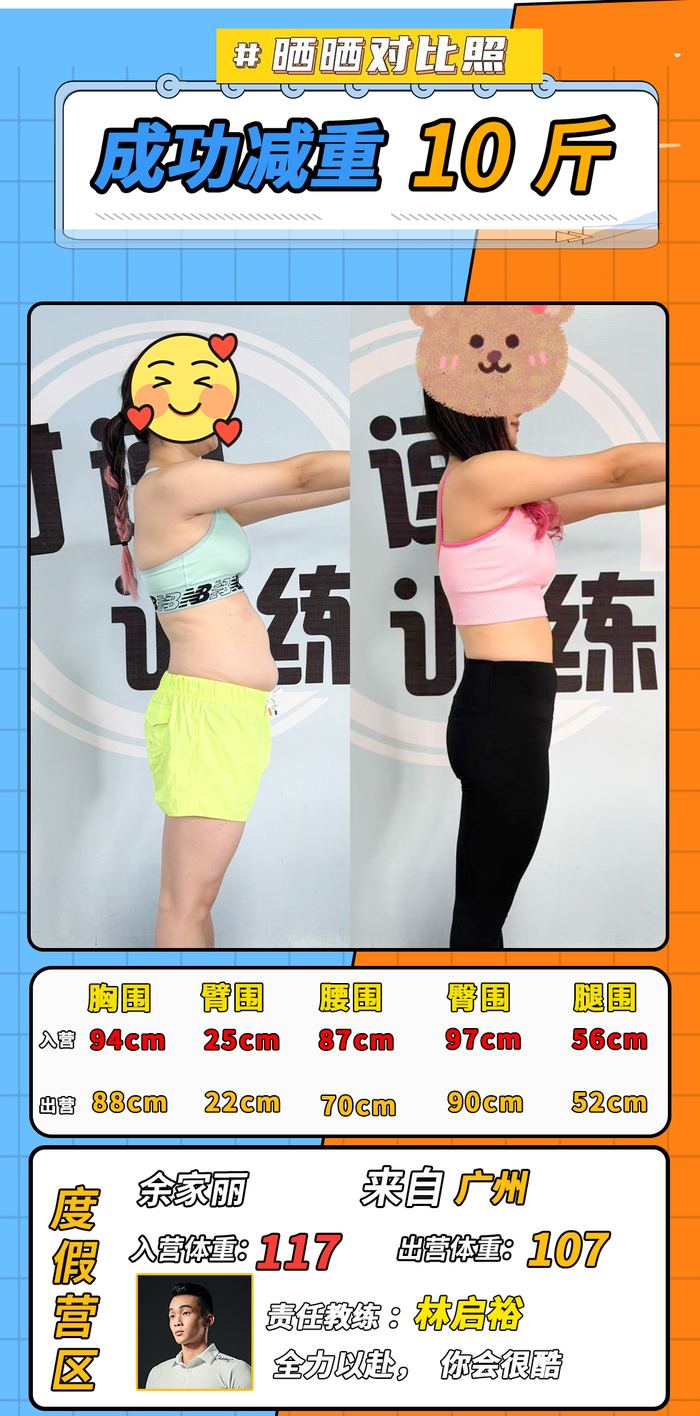 100-110斤学员对比照 4