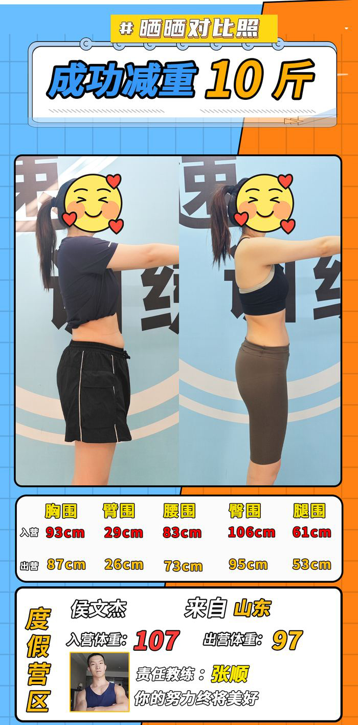100-110斤学员对比照 5